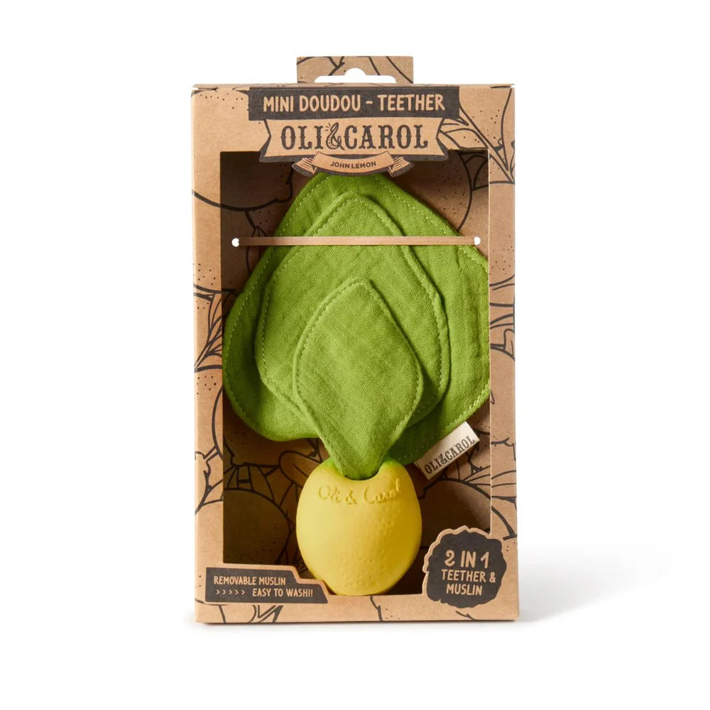 Oli&Carol John Lemon Mini Doudou-Teether