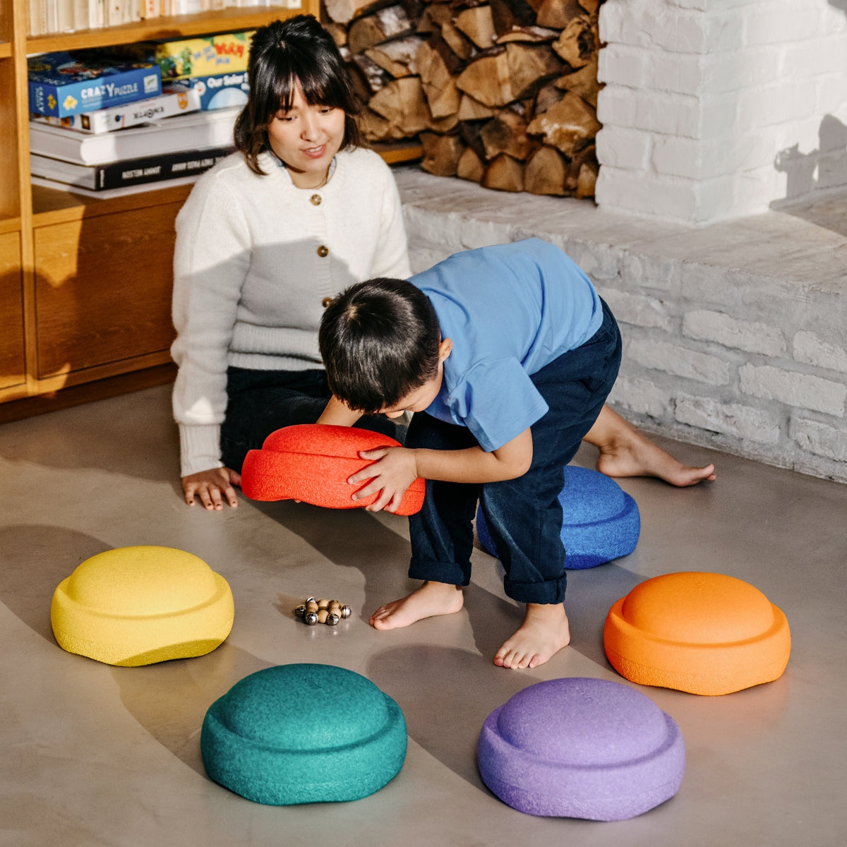 Stapelstein Balance Stepping Stones Original, Set of 6, Rainbow from Australia